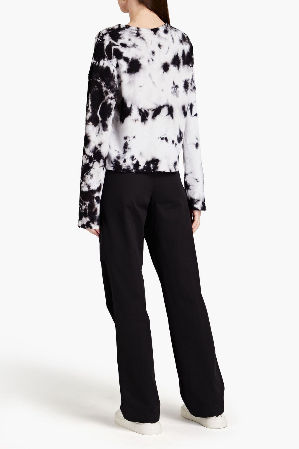 ENZA COSTA Tie-dyed French cotton-blend terry sweatshirt