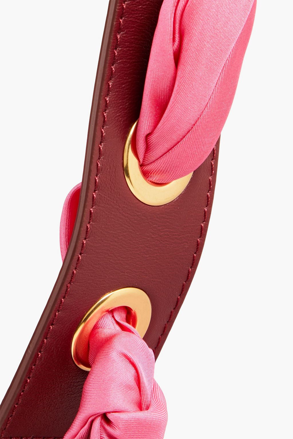 CHLOÉ Printed silk-twill and leather bag strap