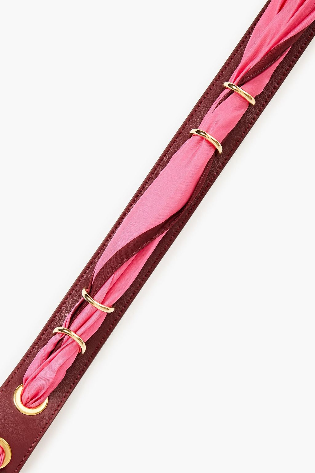 CHLOÉ Printed silk-twill and leather bag strap