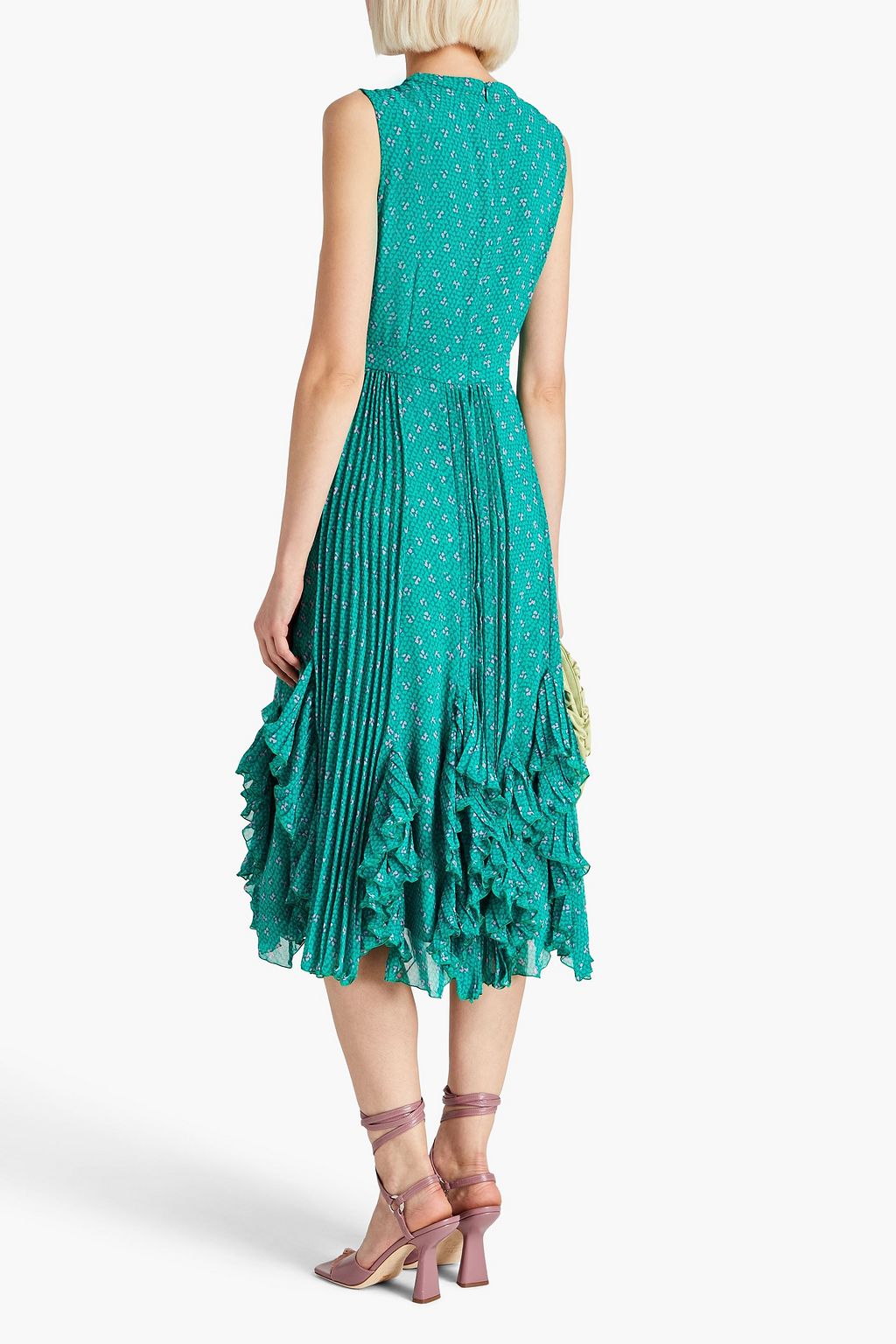 DIANE VON FURSTENBERG Darien pleated floral-print georgette midi dress