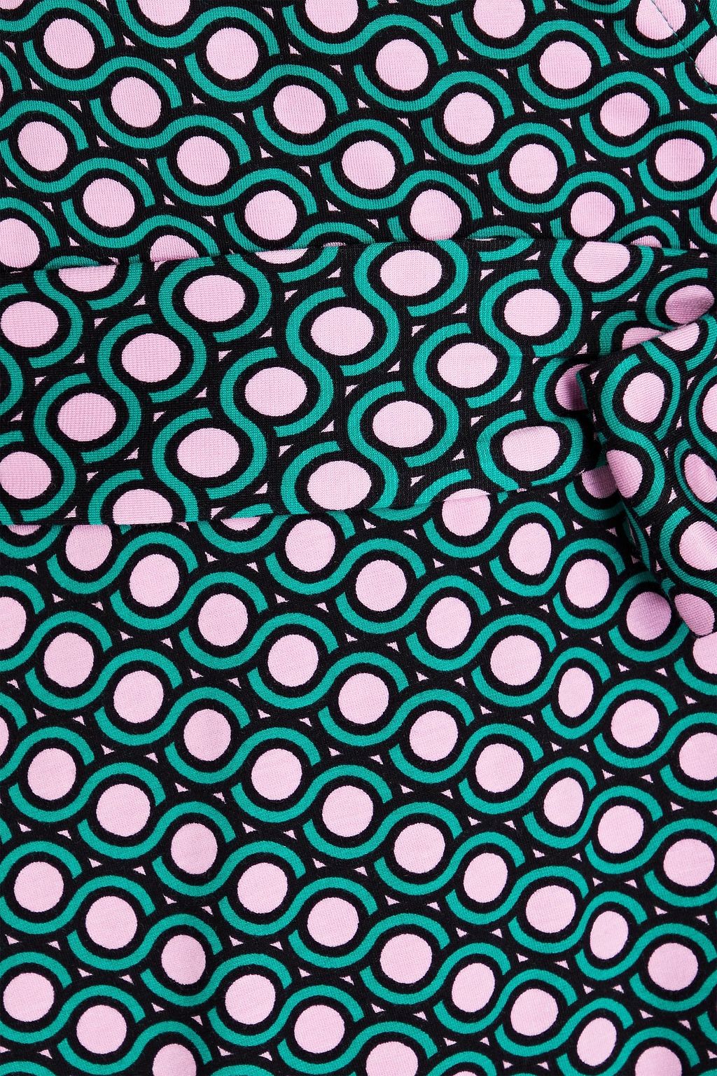 DIANE VON FURSTENBERG فستان قصير «ديميتريا» من الجيرسيه بتصميم ملتف مزين بطبعات