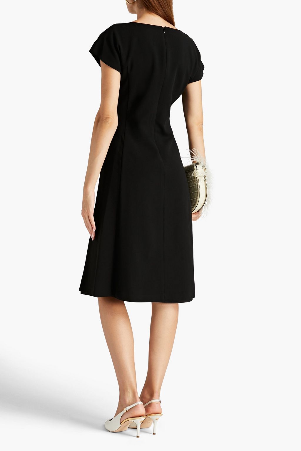 BLACK HALO Braxton Midikleid aus Crêpe mit Zierknöpfen