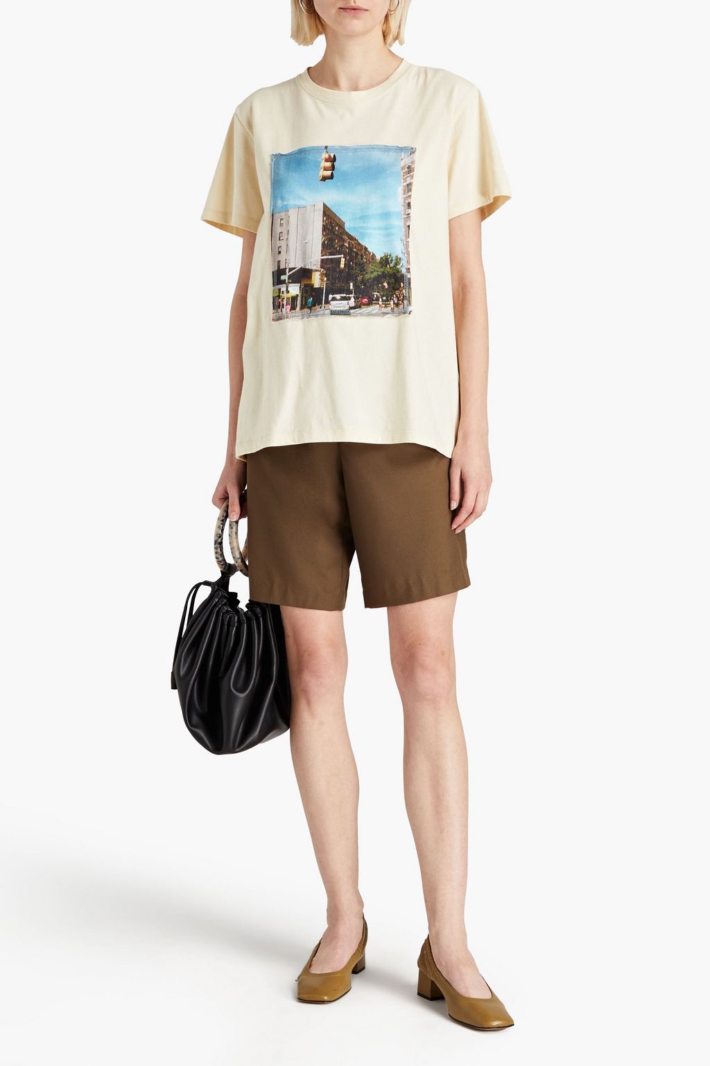 REJINA PYO Murphy T-Shirt aus Bio-Baumwoll-Jersey mit Applikationen