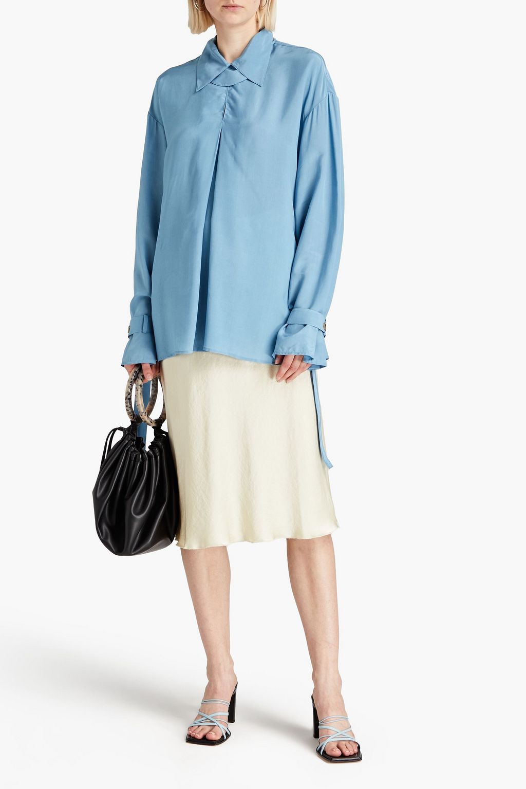 REJINA PYO Astrid Bluse aus Cady mit Falten