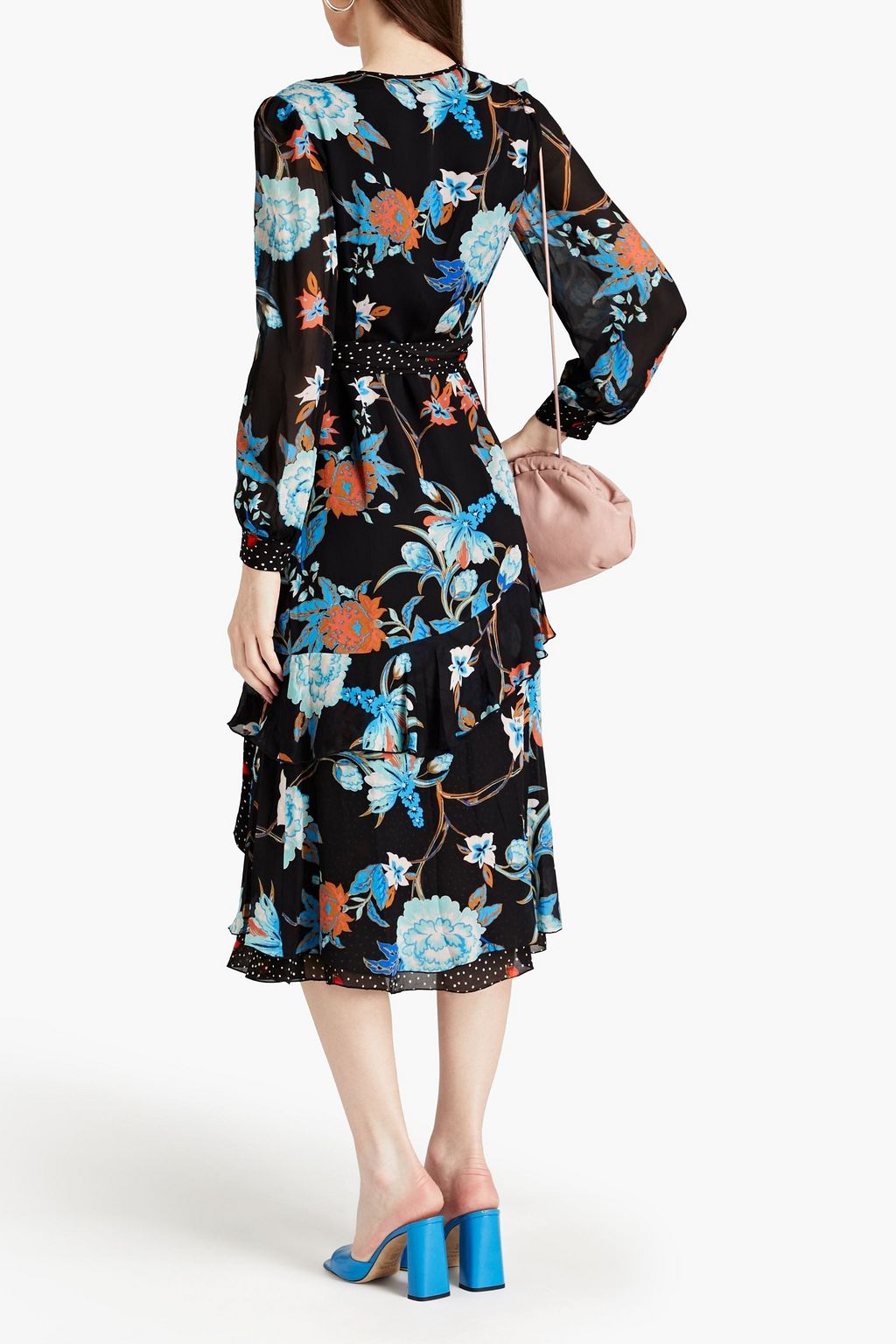 DIANE VON FURSTENBERG Desma printed crepe de chine midi wrap dress ...