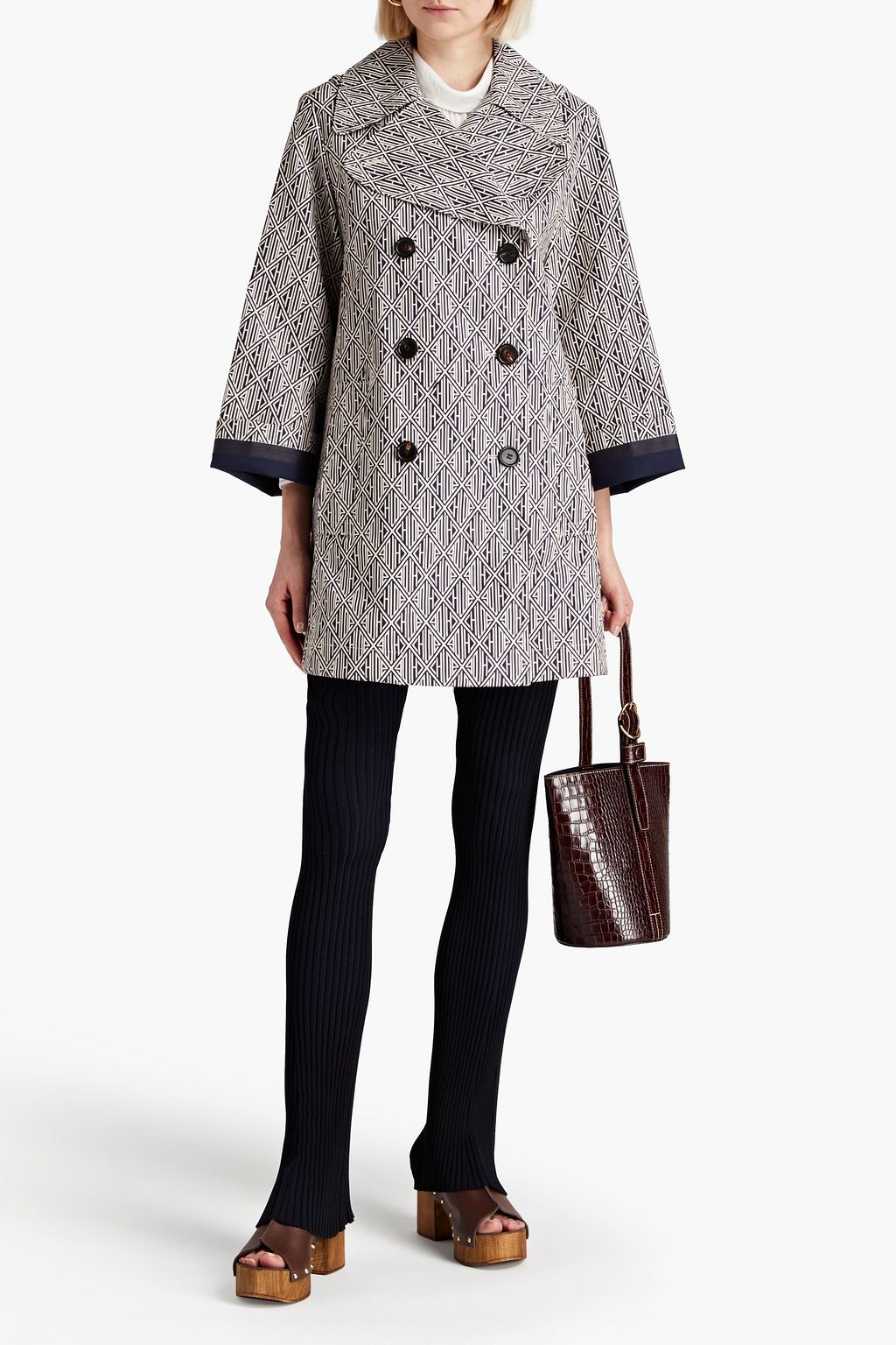 CHLOÉ Logo-print cotton-gabardine trench coat