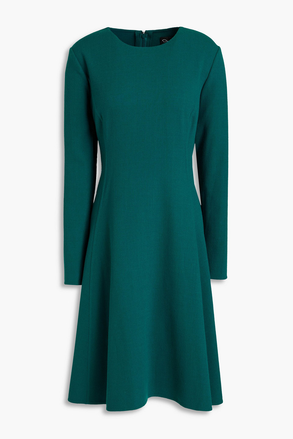 Oscar De La Renta Wool-blend Crepe Dress In Petrol
