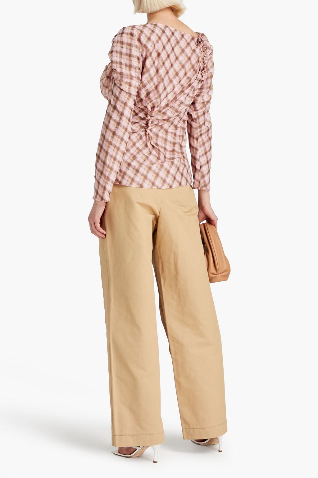 REJINA PYO Mara Hose mit geradem Bein aus Bio-Baumwoll-Twill mit Satineinsätzen