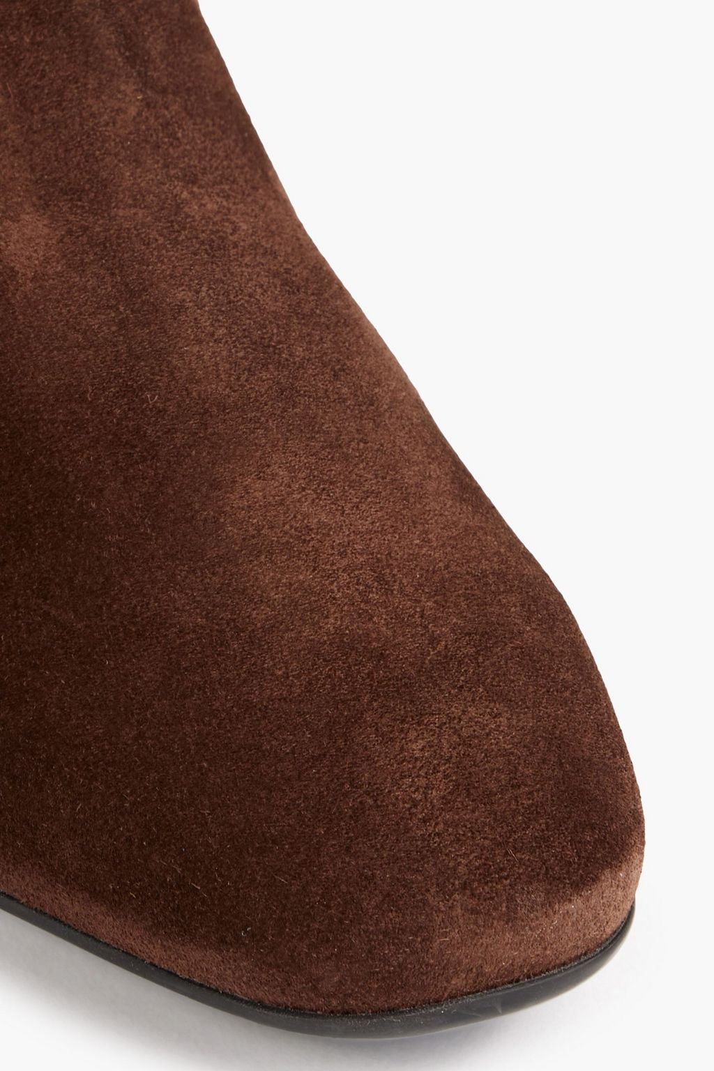 TOD'S Kniehohe Stiefel aus Veloursleder mit Details im Überwendlichstich