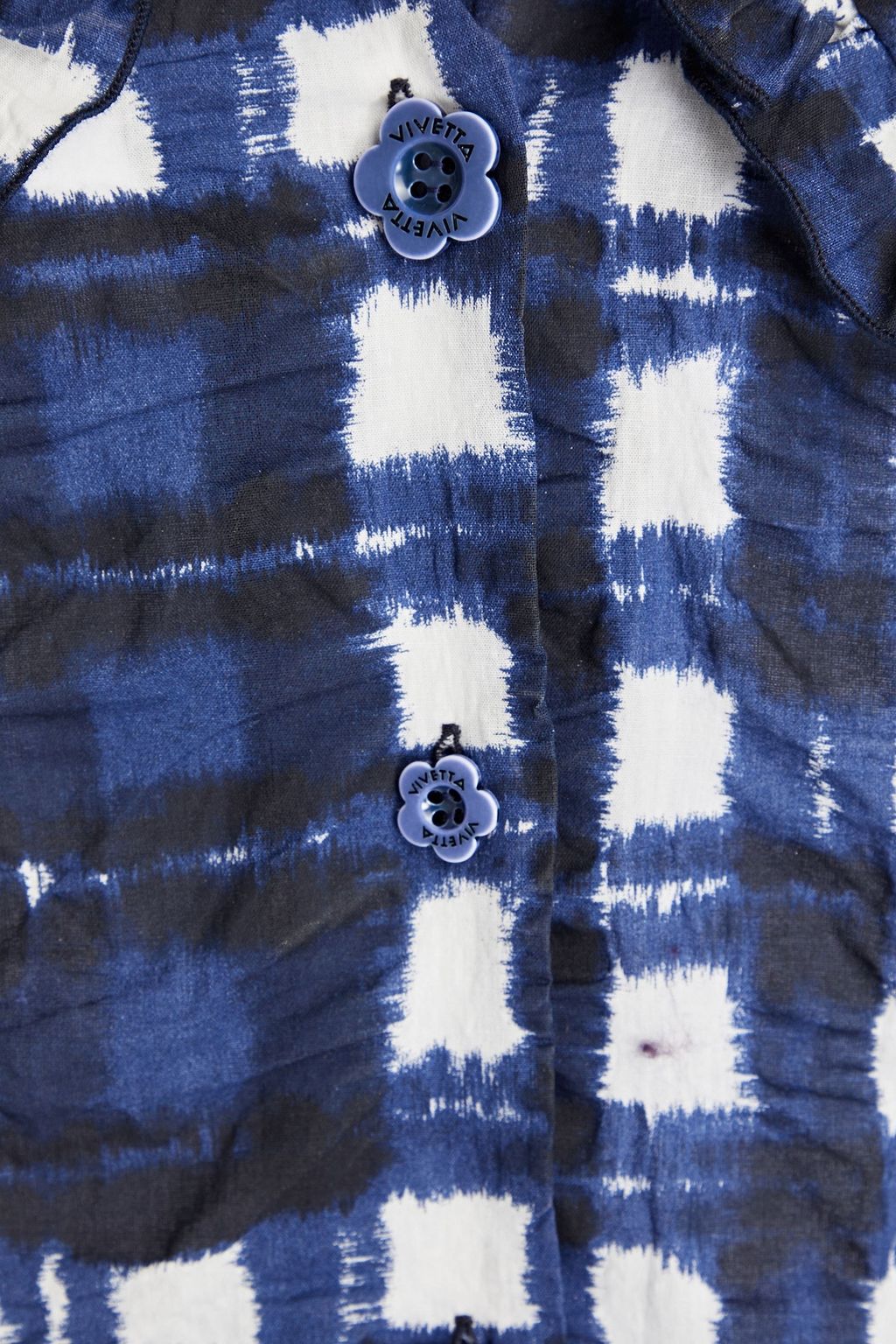 VIVETTA Ruffled checked cotton shirt
