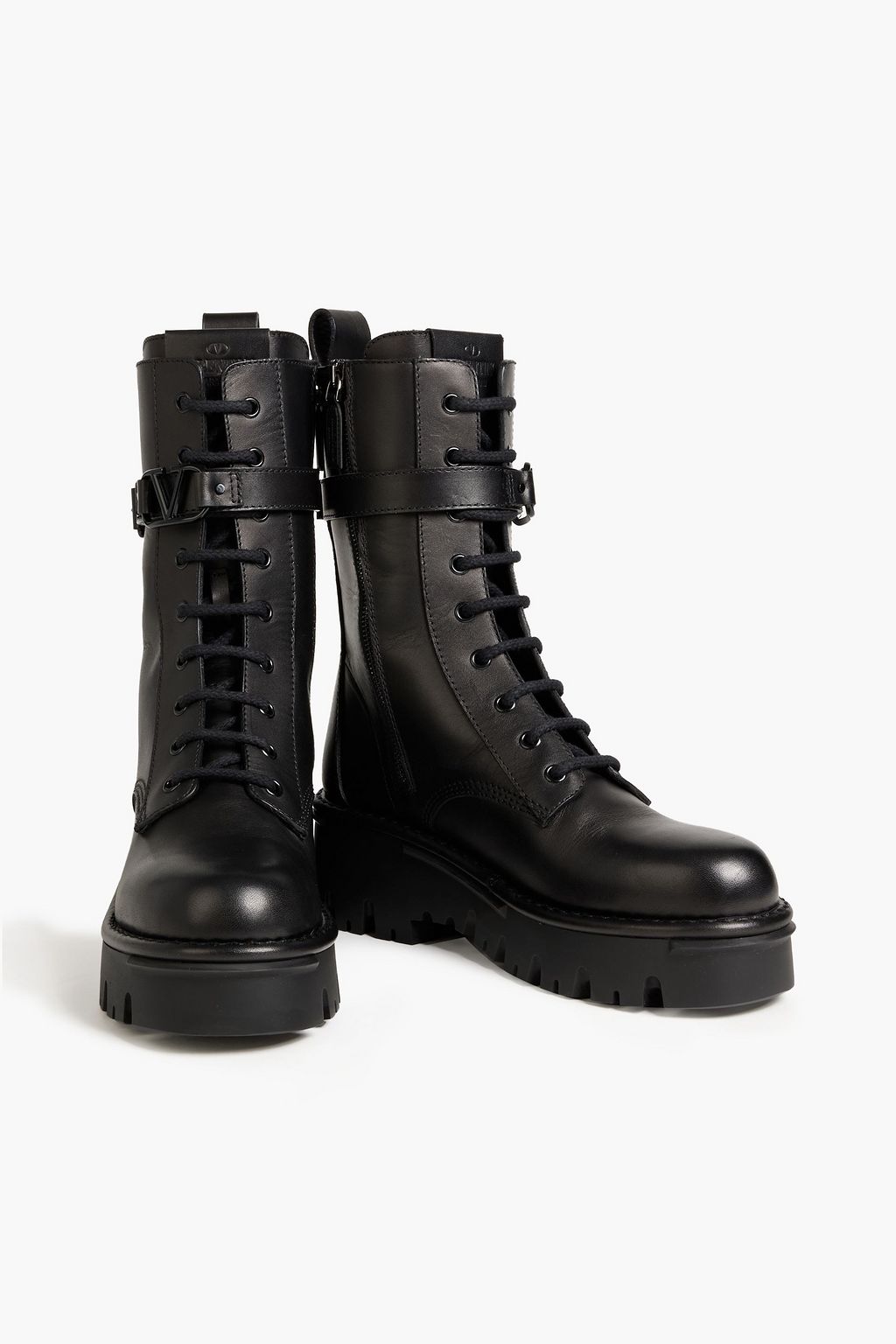 VALENTINO GARAVANI VLOGO leather combat boots