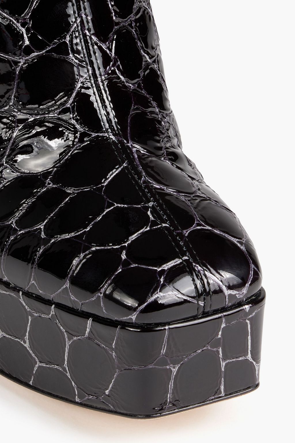 GIUSEPPE ZANOTTI Morgana croc-effect leather platform ankle boots