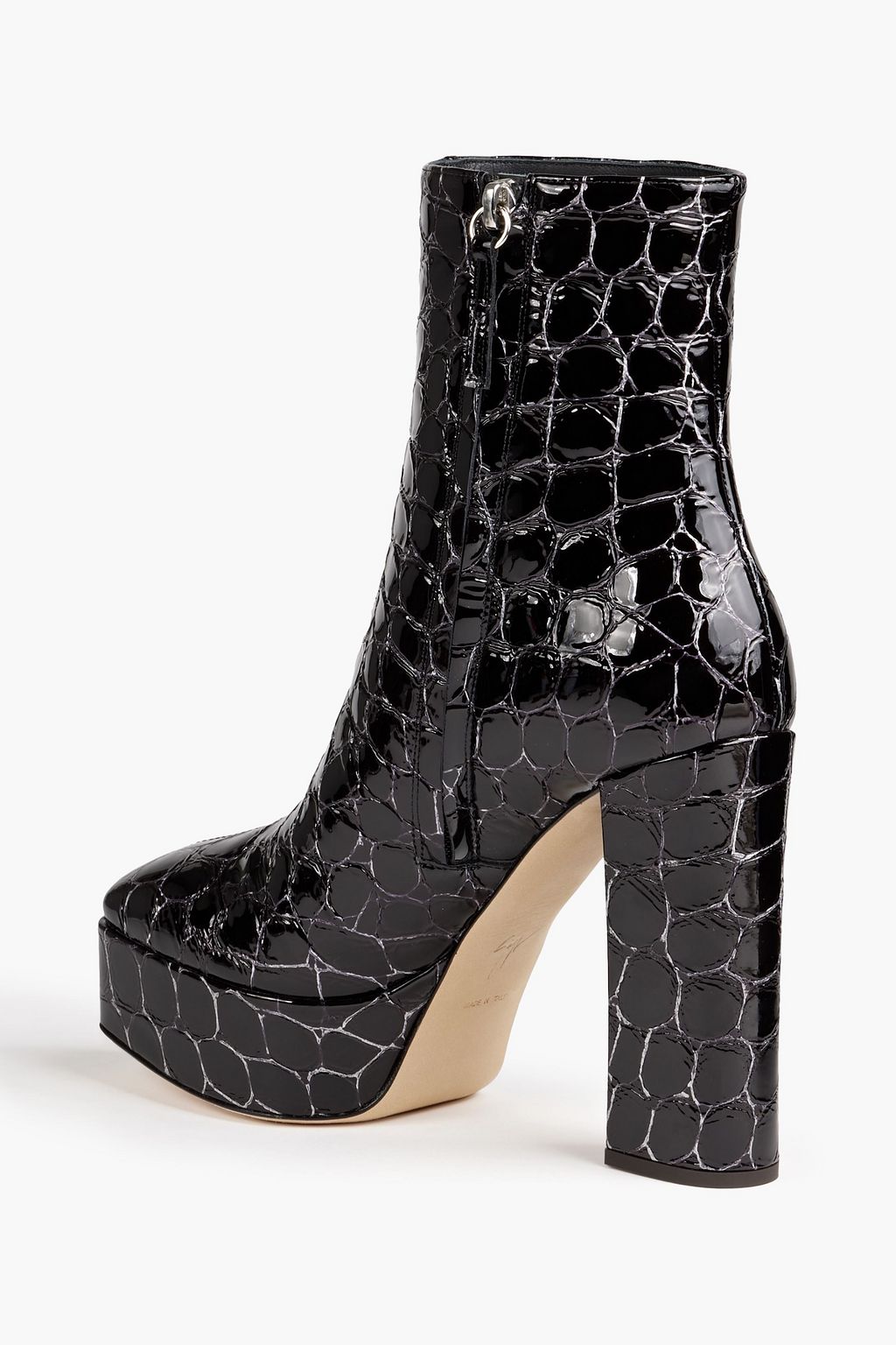 GIUSEPPE ZANOTTI Morgana croc-effect leather platform ankle boots