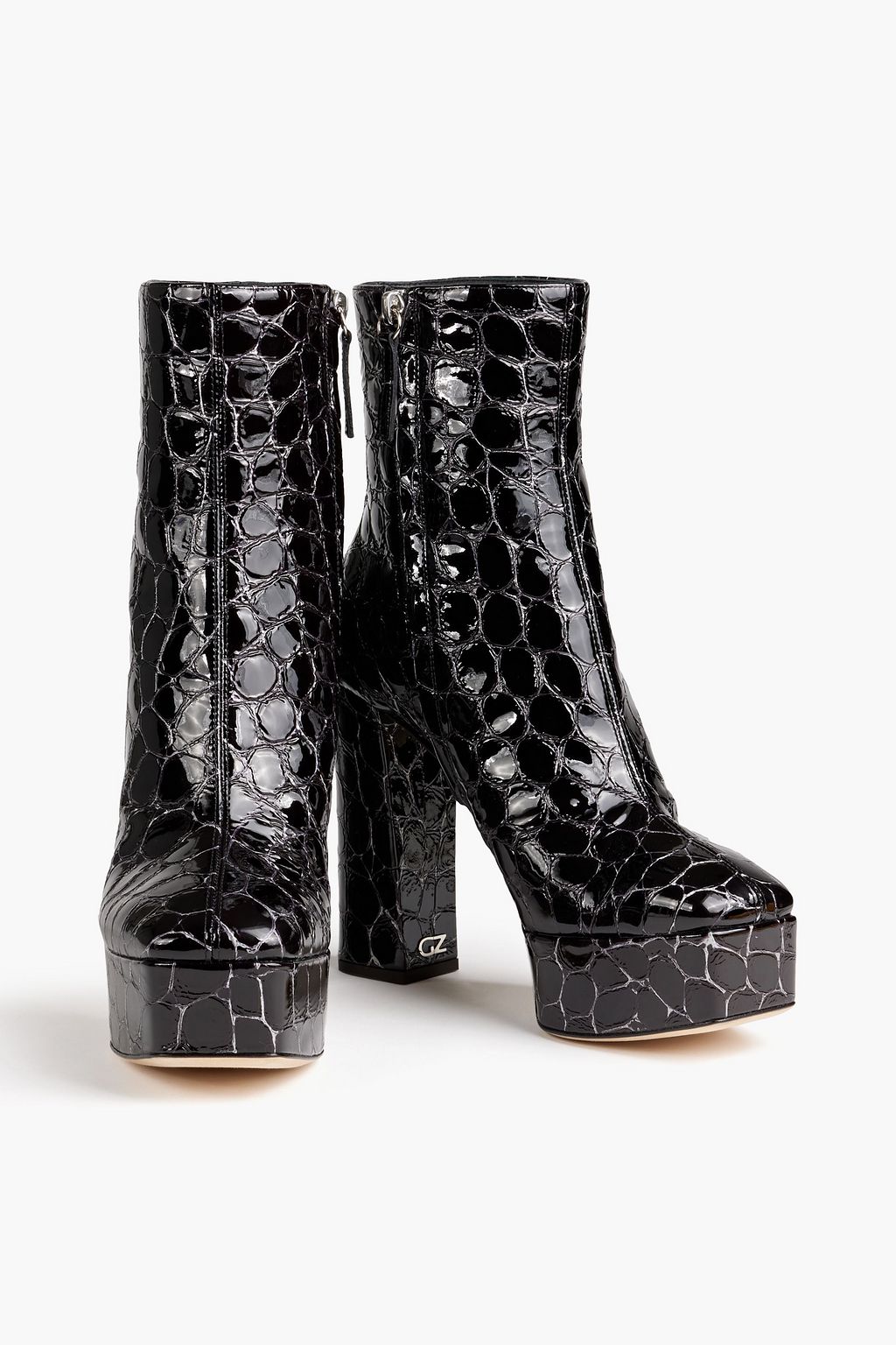 GIUSEPPE ZANOTTI Morgana croc-effect leather platform ankle boots