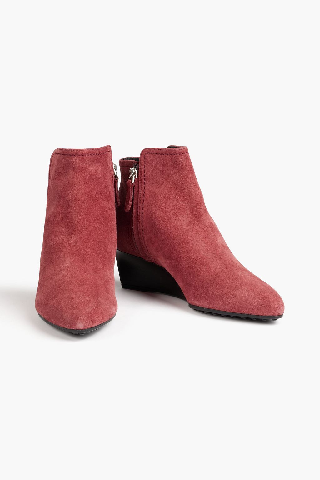 TOD'S Suede wedge ankle boots