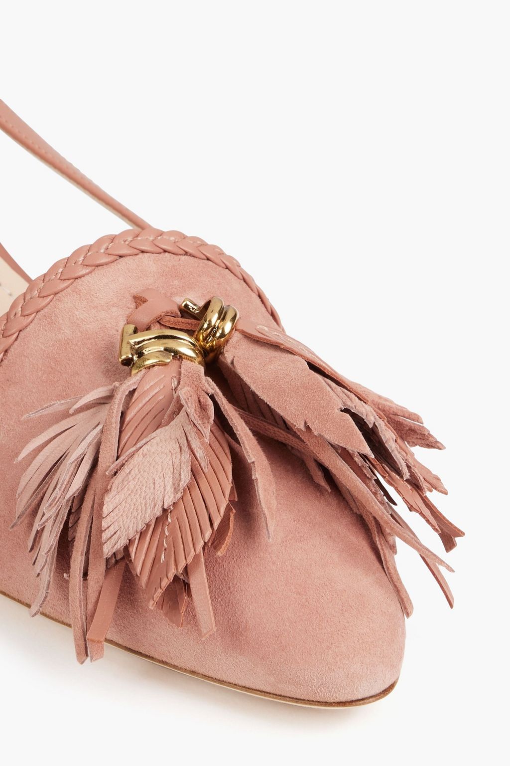 TOD'S Embellished suede pumps