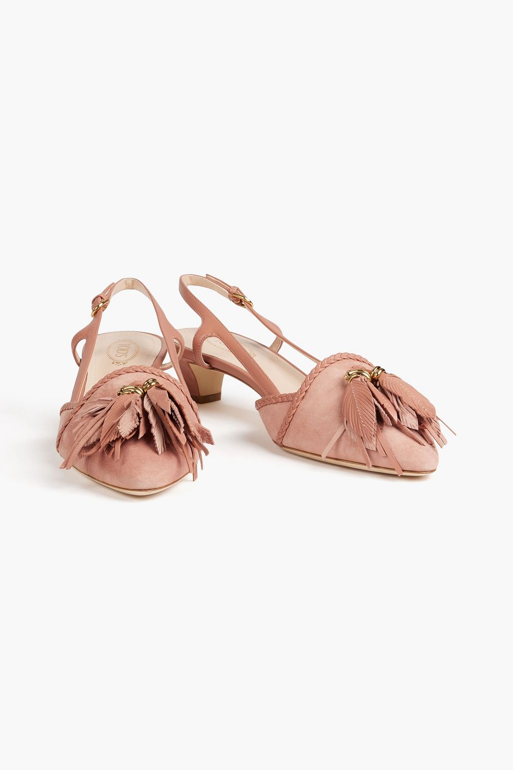 TOD'S Embellished suede pumps