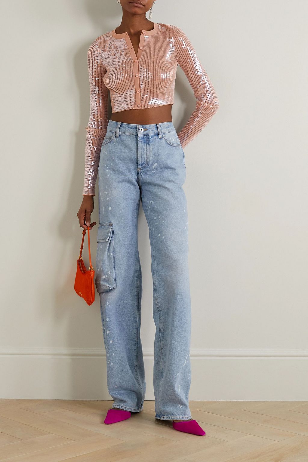 ALEXANDER WANG Sequined knitted cardigan