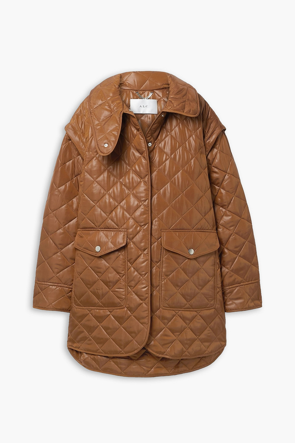 Harley Convertible Quilted Shell Jacket In Brown