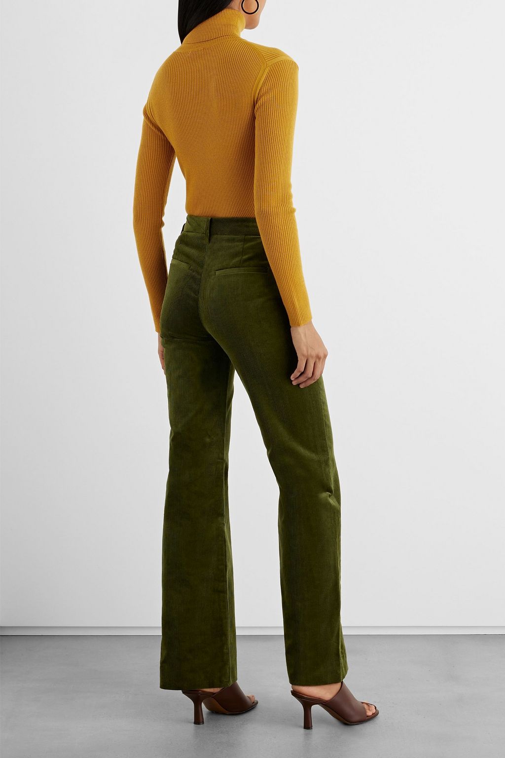 IRIS & INK Floriane ribbed merino wool turtleneck sweater