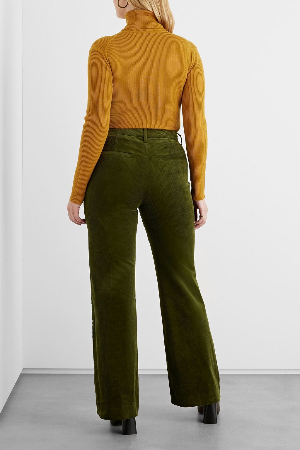 IRIS & INK Floriane ribbed merino wool turtleneck sweater