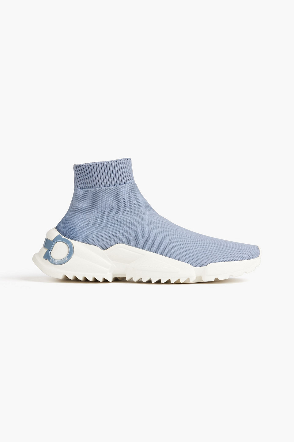 Ferragamo Raquel Stretch-knit High-top Sneakers In Black