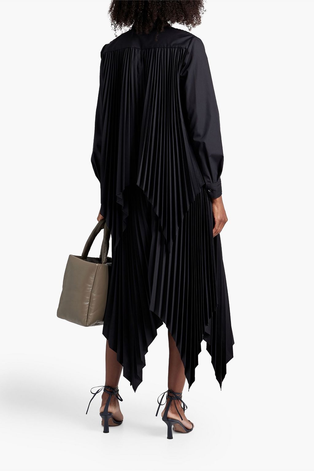 ROSETTA GETTY Wrap-effect pleated poplin skirt