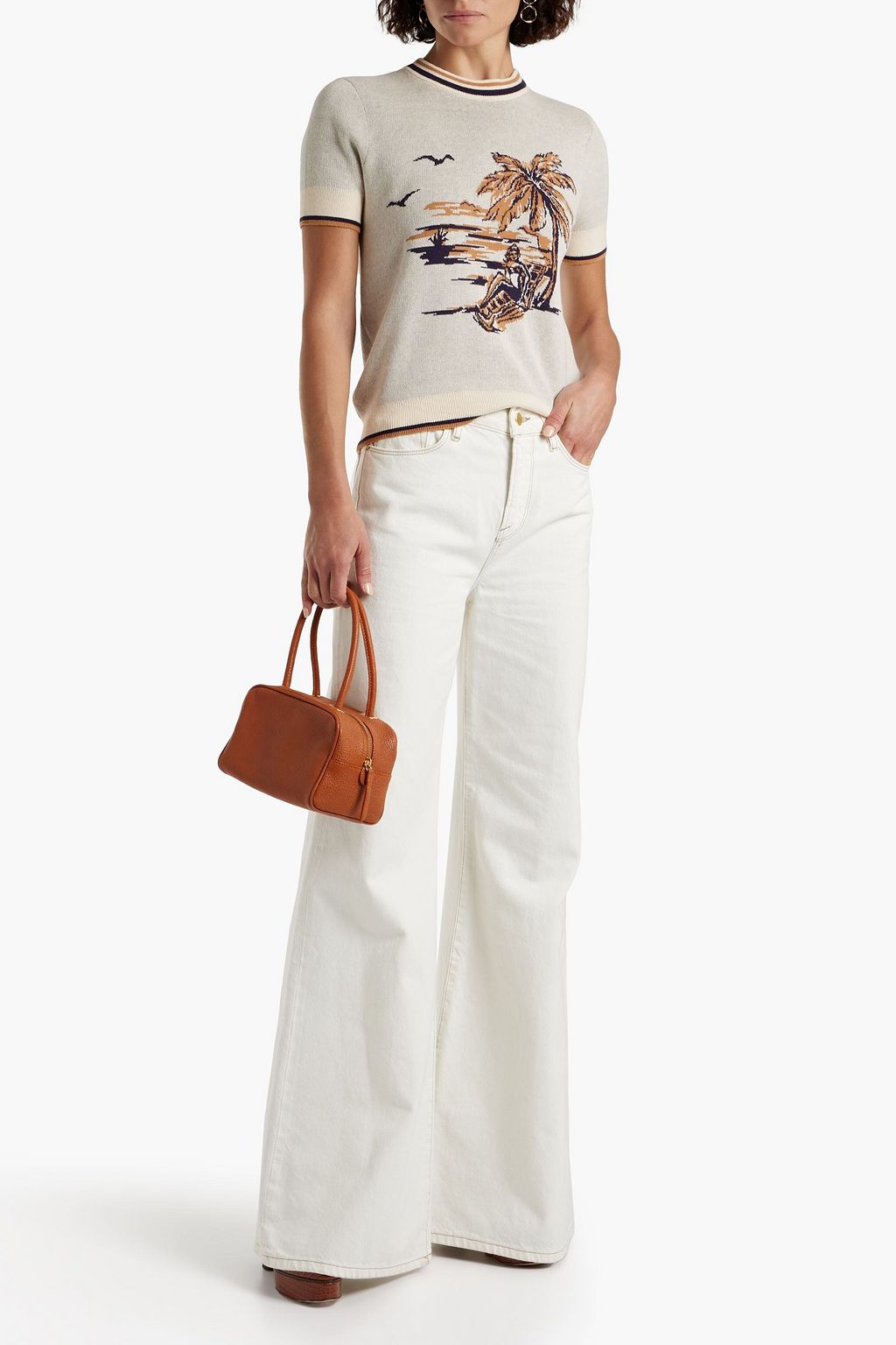 ZIMMERMANN Jacquard-knit cotton top