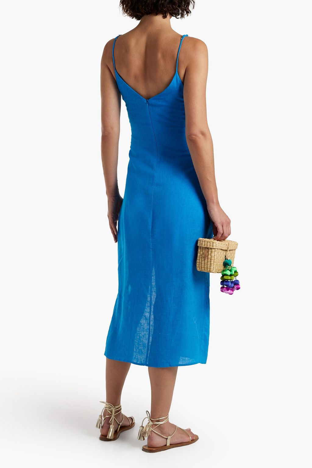 VIX PAULA HERMANNY Alanna wrap-effect linen-blend midi dress