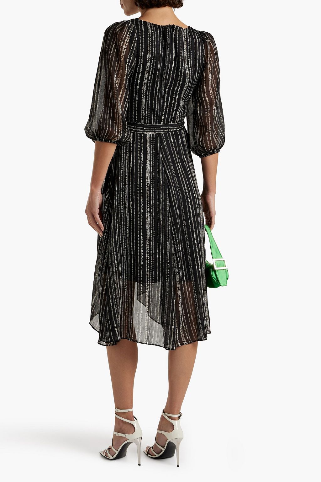 DKNY Wrap-effect printed crepon dress
