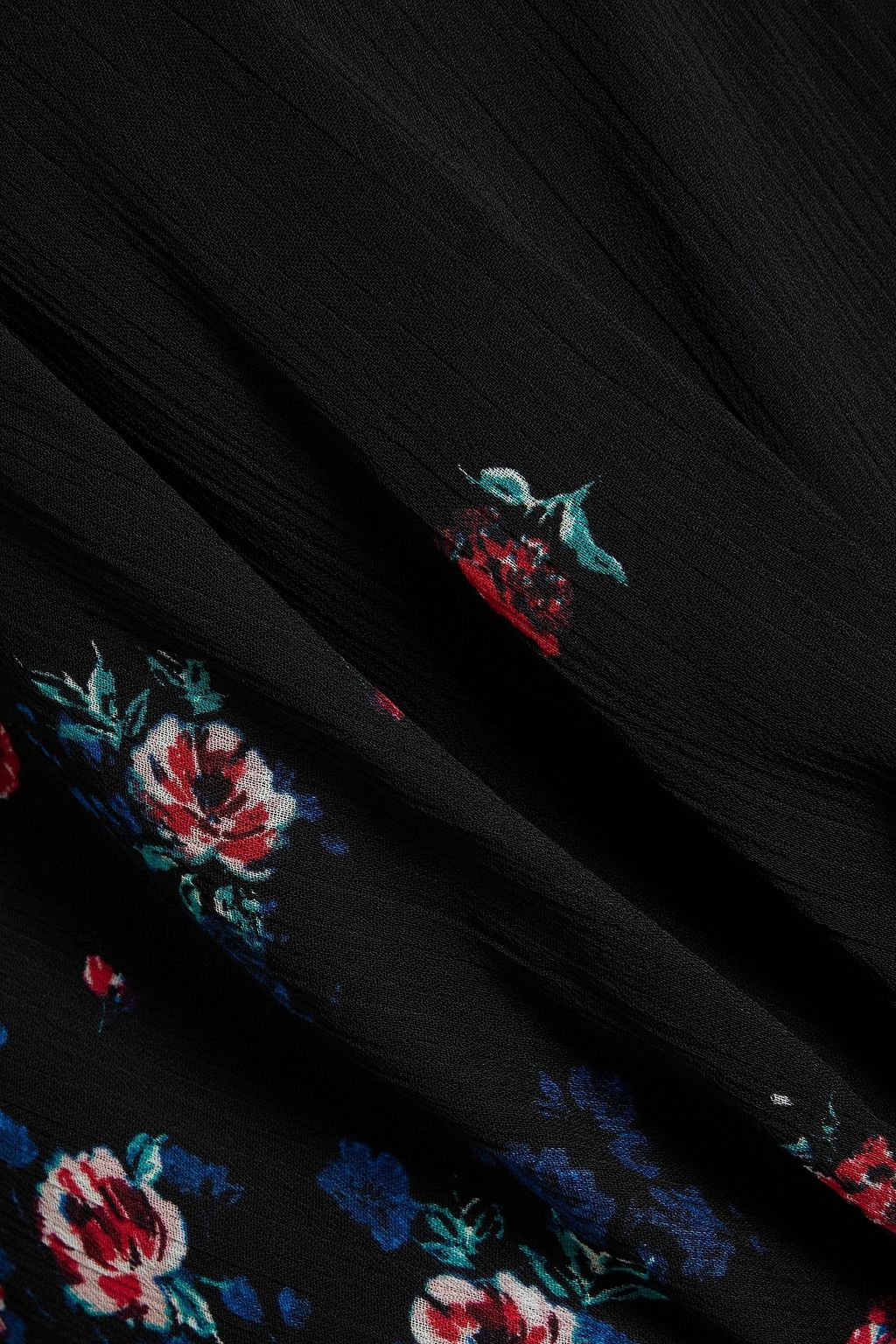 DKNY Belted pleated floral-print crepon mini dress