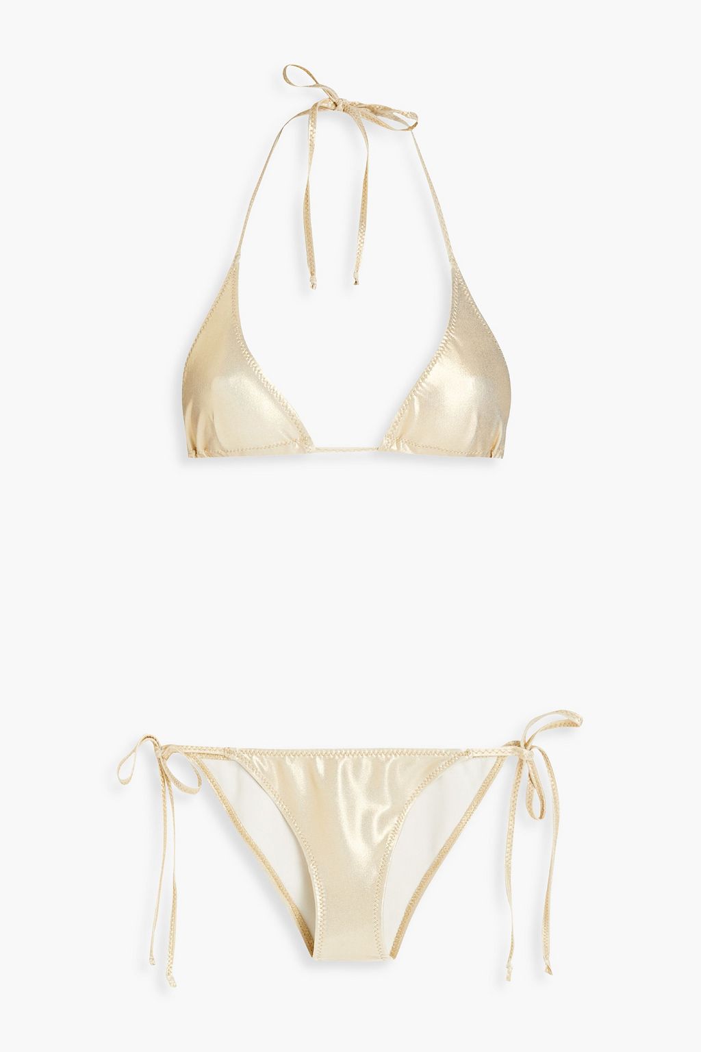 LISA MARIE FERNANDEZ Pamela metallic triangle bikini | THE OUTNET