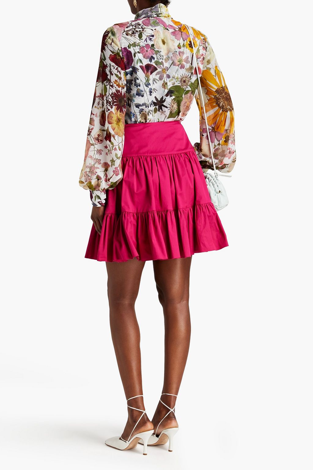 OSCAR DE LA RENTA Floral-print silk-chiffon blouse