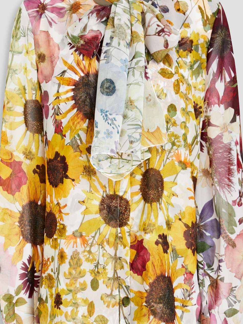 floral-print silk-chiffon blouse