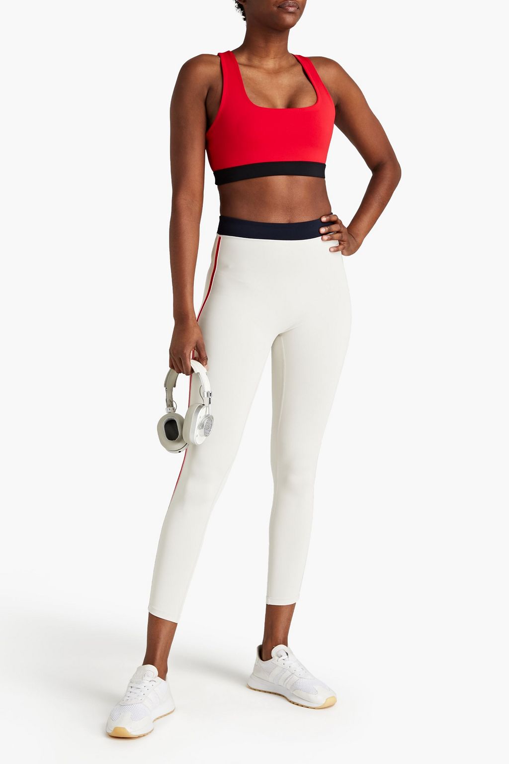 SPLITS59 Darling striped stretch leggings