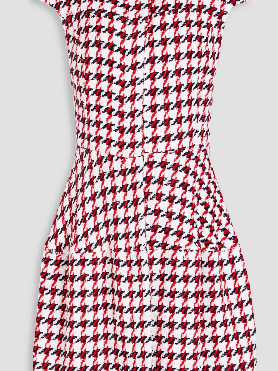 houndstooth cotton-blend bouclé-tweed dress