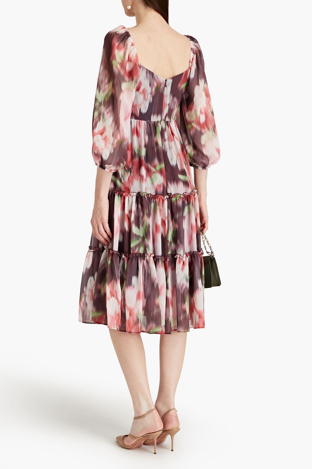SACHIN & BABI Jamie gathered floral-print chiffon midi dress