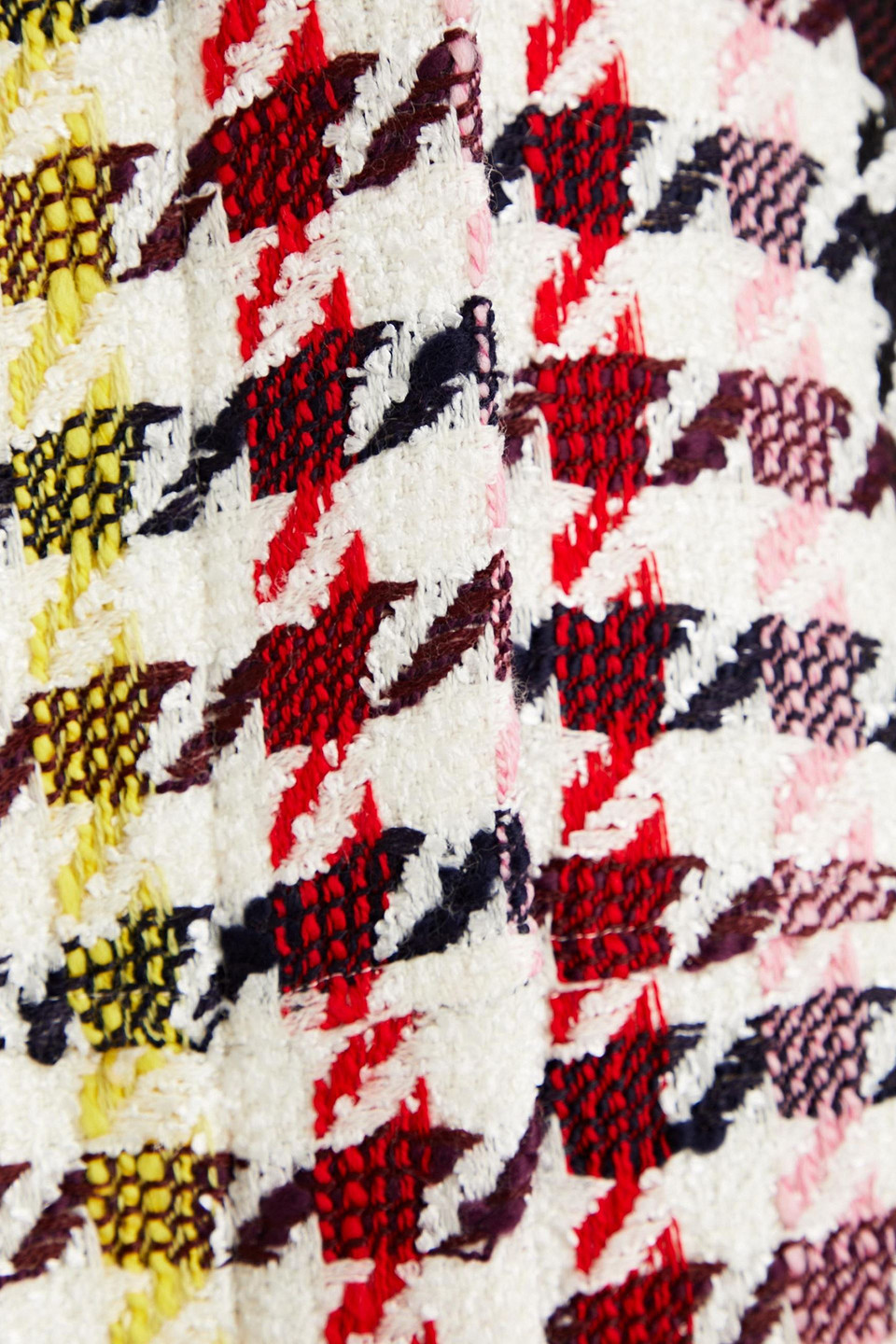 OSCAR DE LA RENTA HOUNDSTOOTH WOOL-BLEND BOUCLÉ-TWEED DRESS