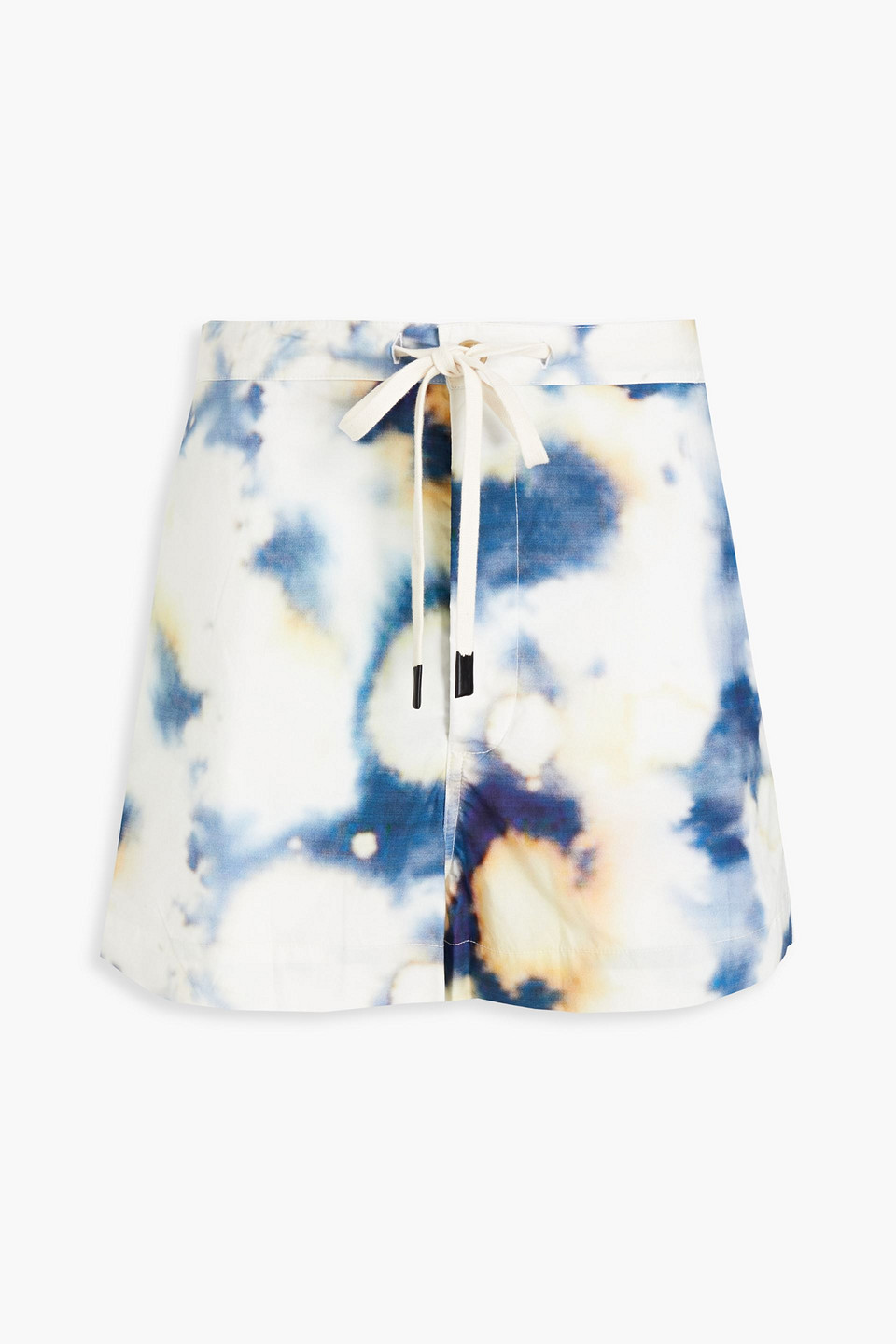 Bassike Printed Cotton-poplin Shorts In Blue