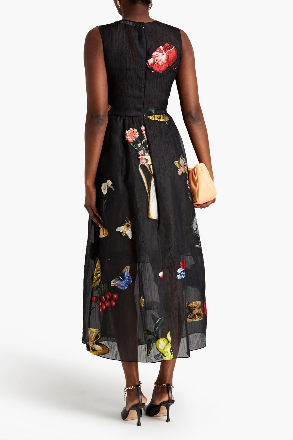 OSCAR DE LA RENTA フィルクーペ シルク混オーガンザ マキシワンピース