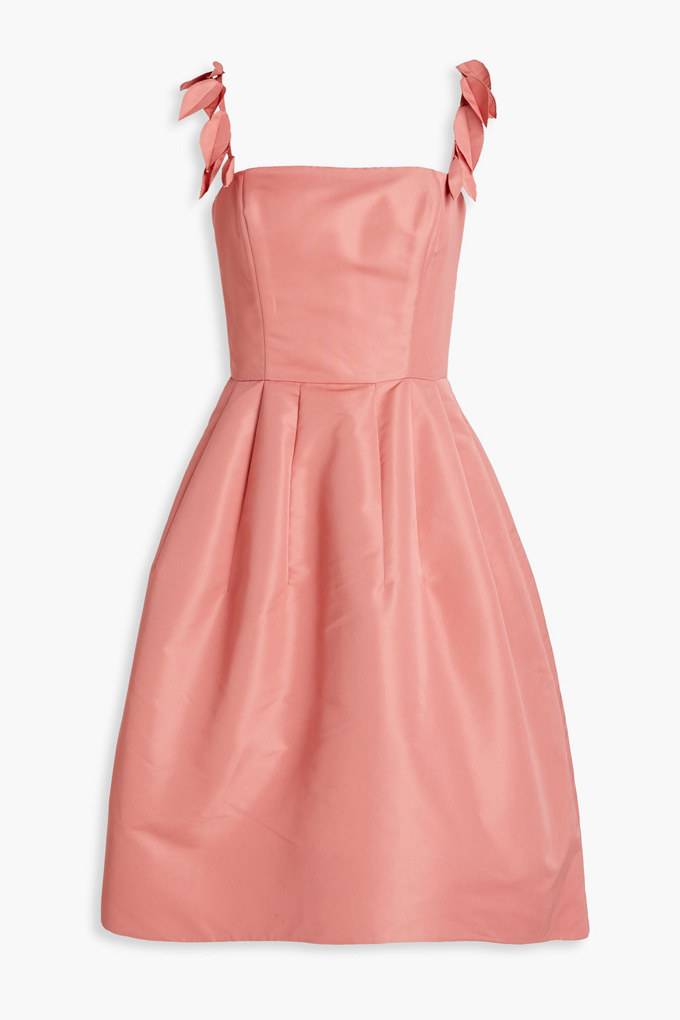 Oscar De La Renta Appliquéd Mikado Dress In Antique Rose