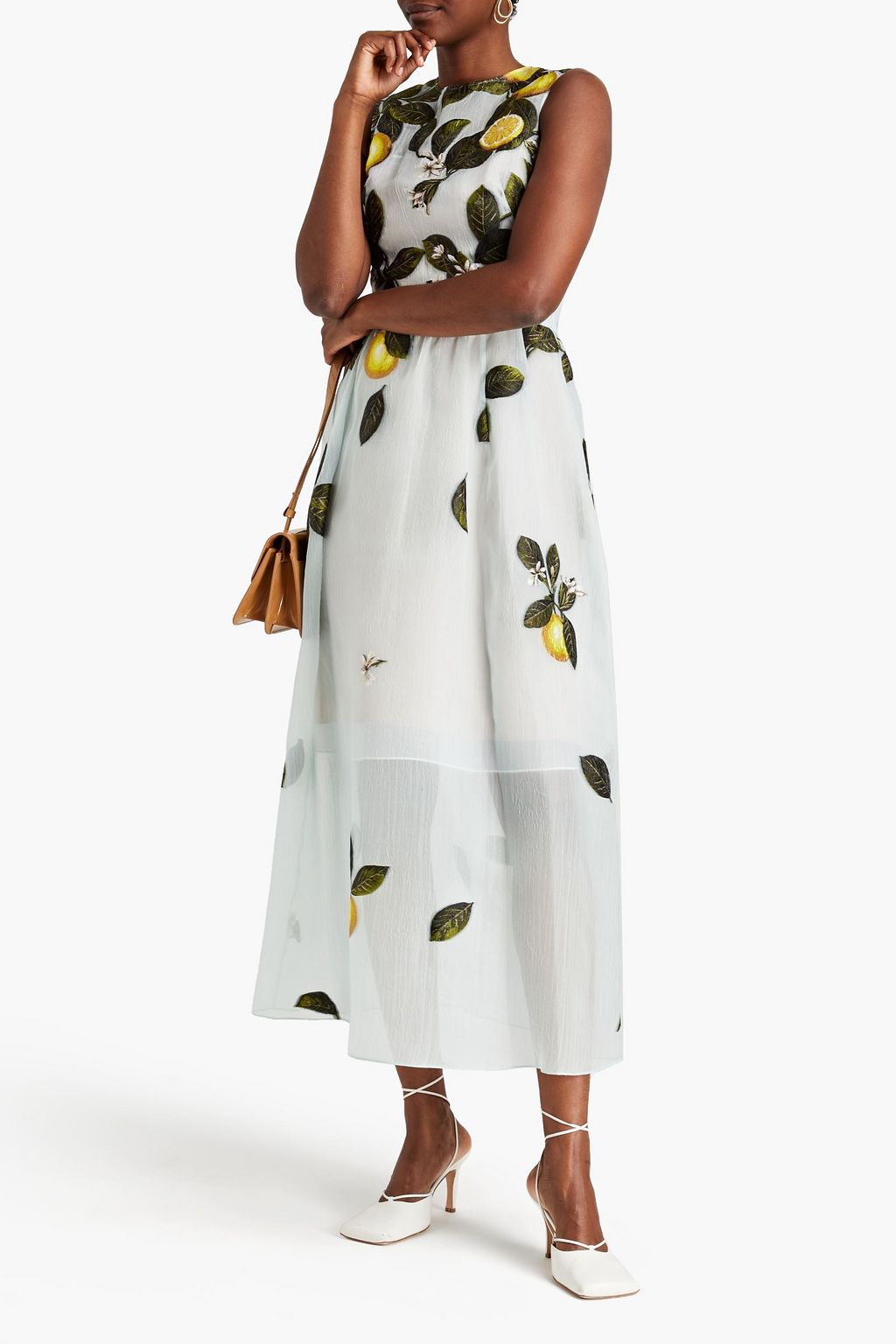 OSCAR DE LA RENTA Fil coupé silk-blend organza maxi dress