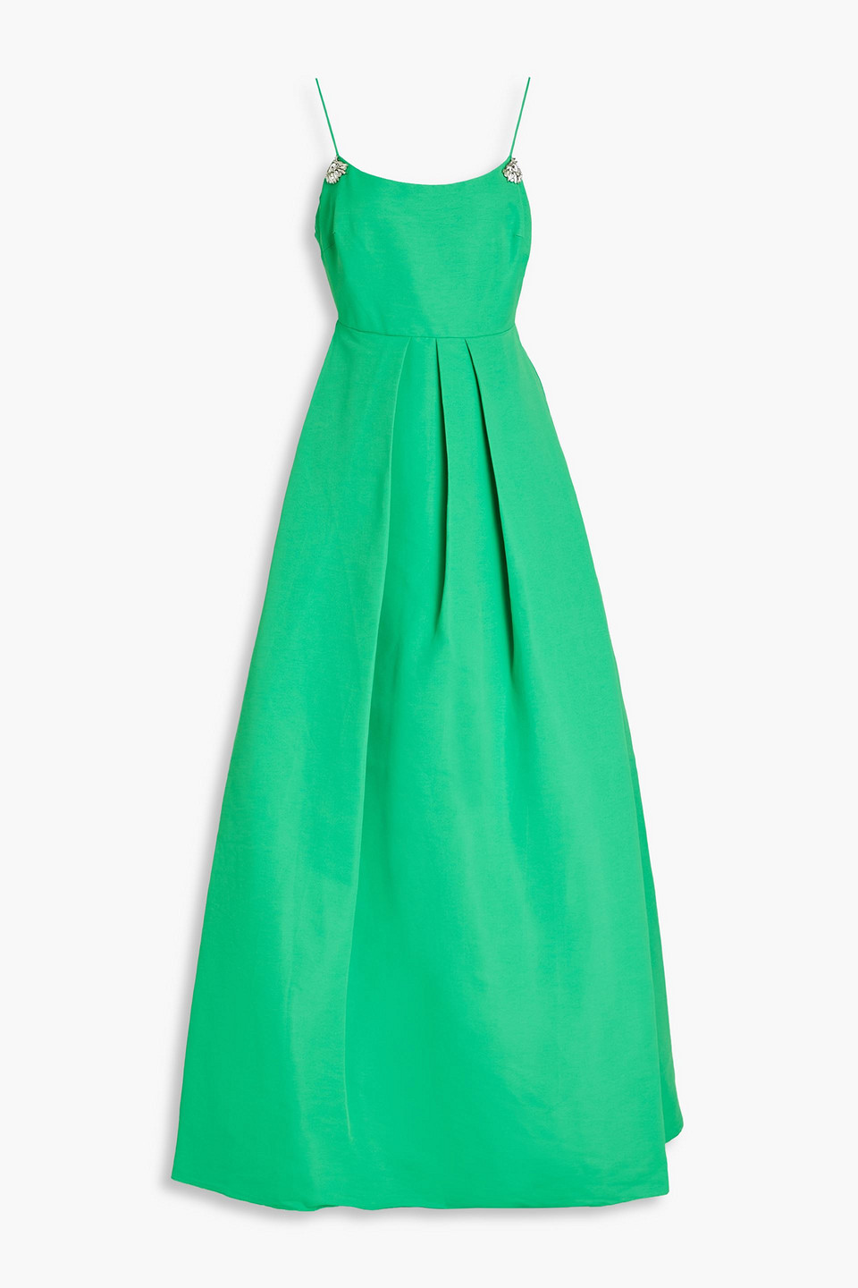 Sachin & Babi Gwen Pleated Faille Gown In Green