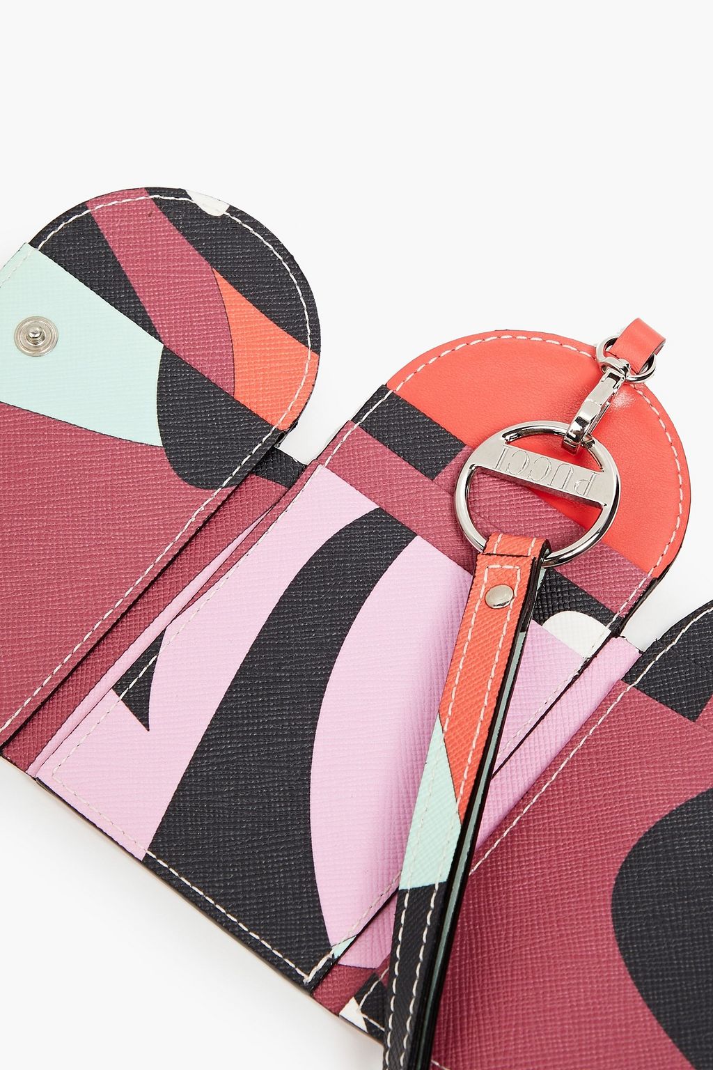 PUCCI Printed faux textured-leather badge holder
