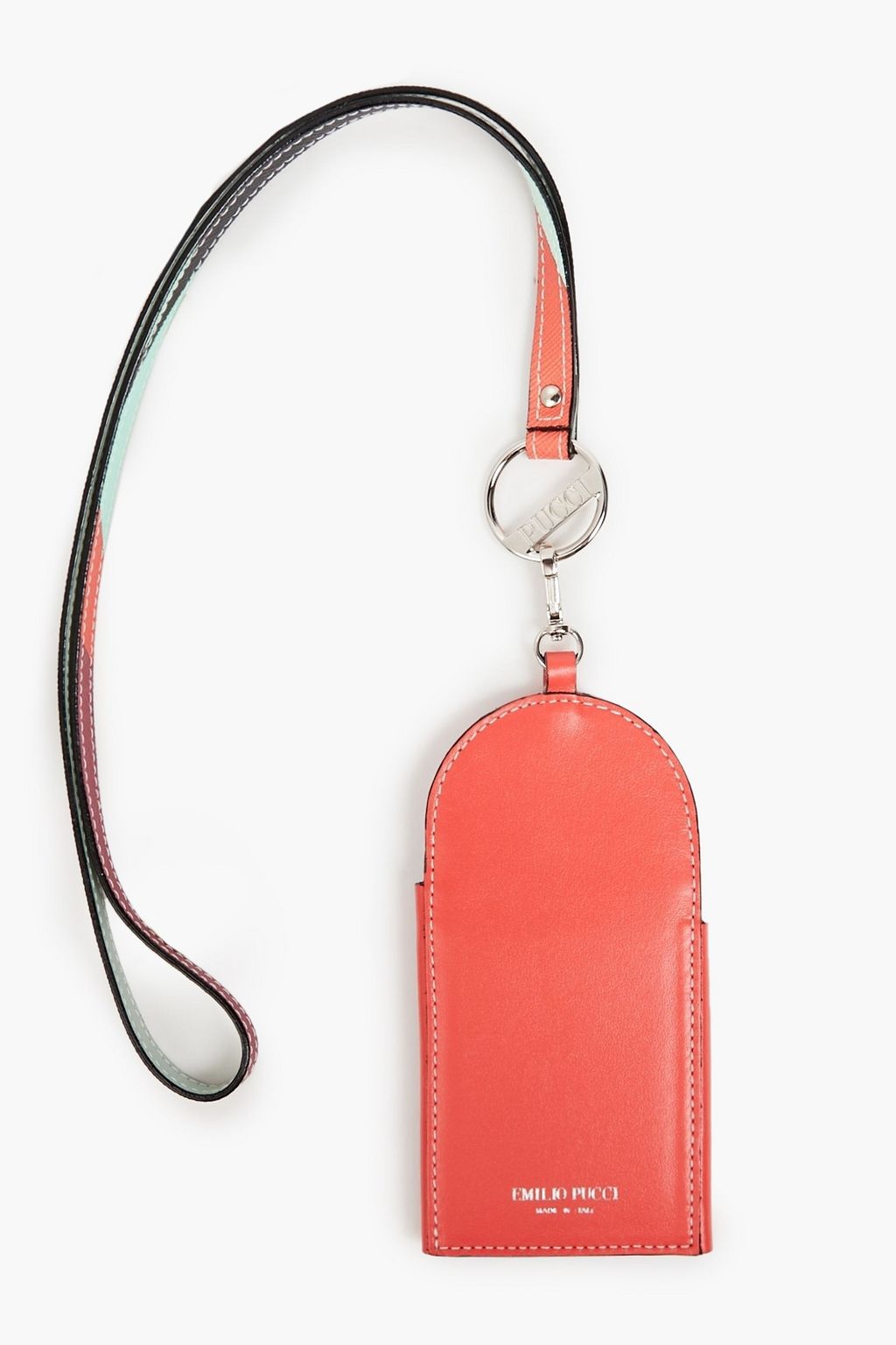 PUCCI Printed faux textured-leather badge holder