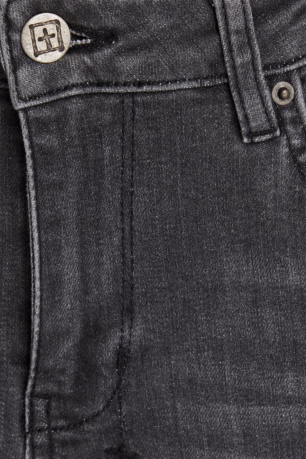 KSUBI Spray On halbhohe Skinny Jeans mit Fransen