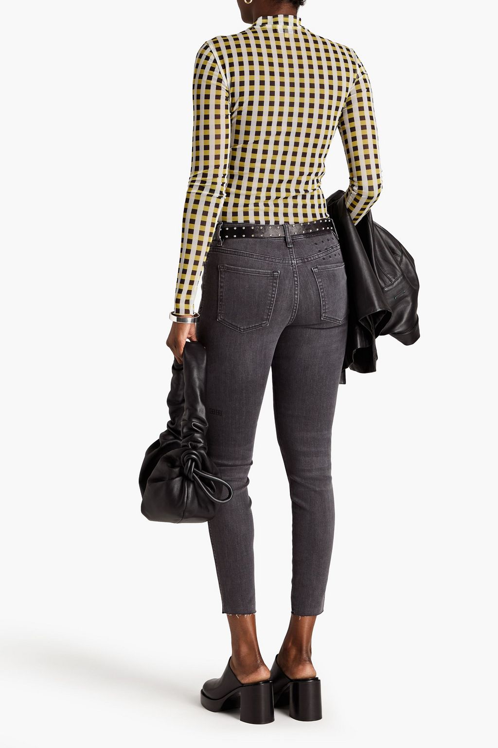 KSUBI Spray On halbhohe Skinny Jeans mit Fransen
