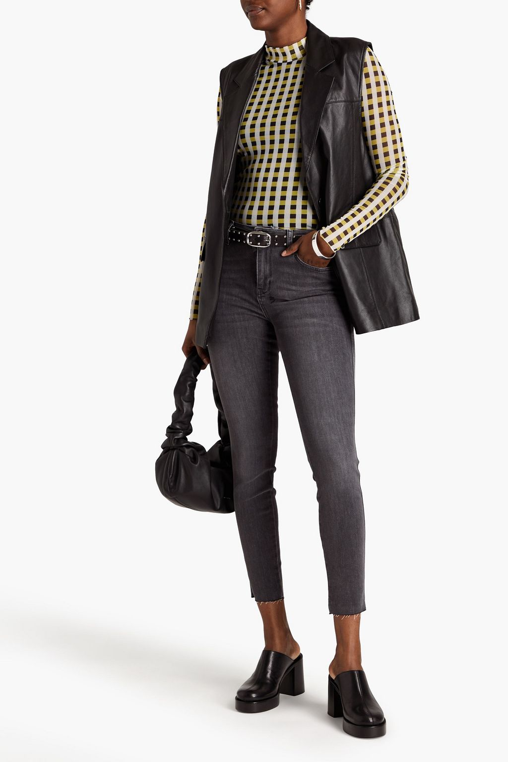 KSUBI Spray On halbhohe Skinny Jeans mit Fransen