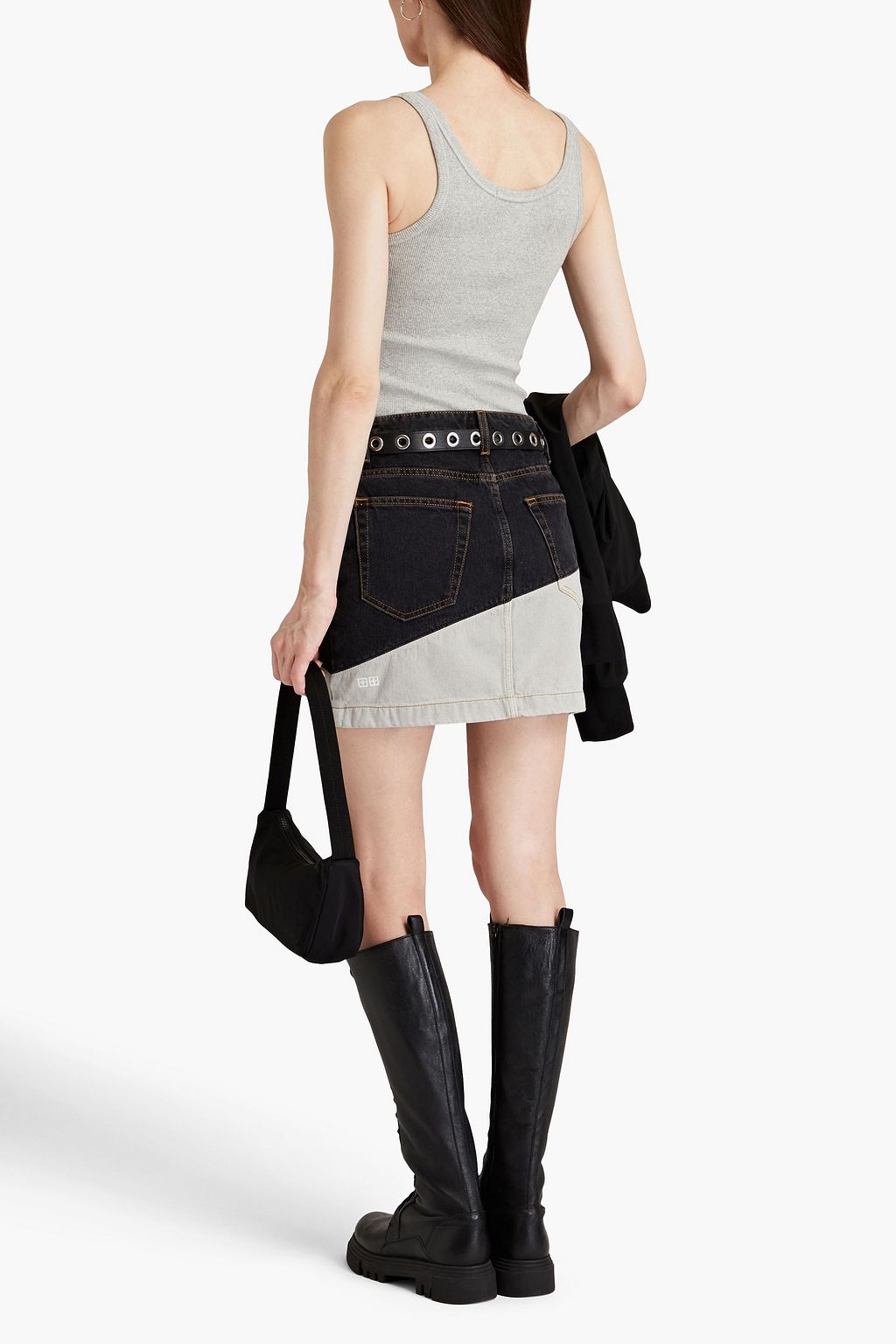 KSUBI Zweifarbiger Minirock aus Denim