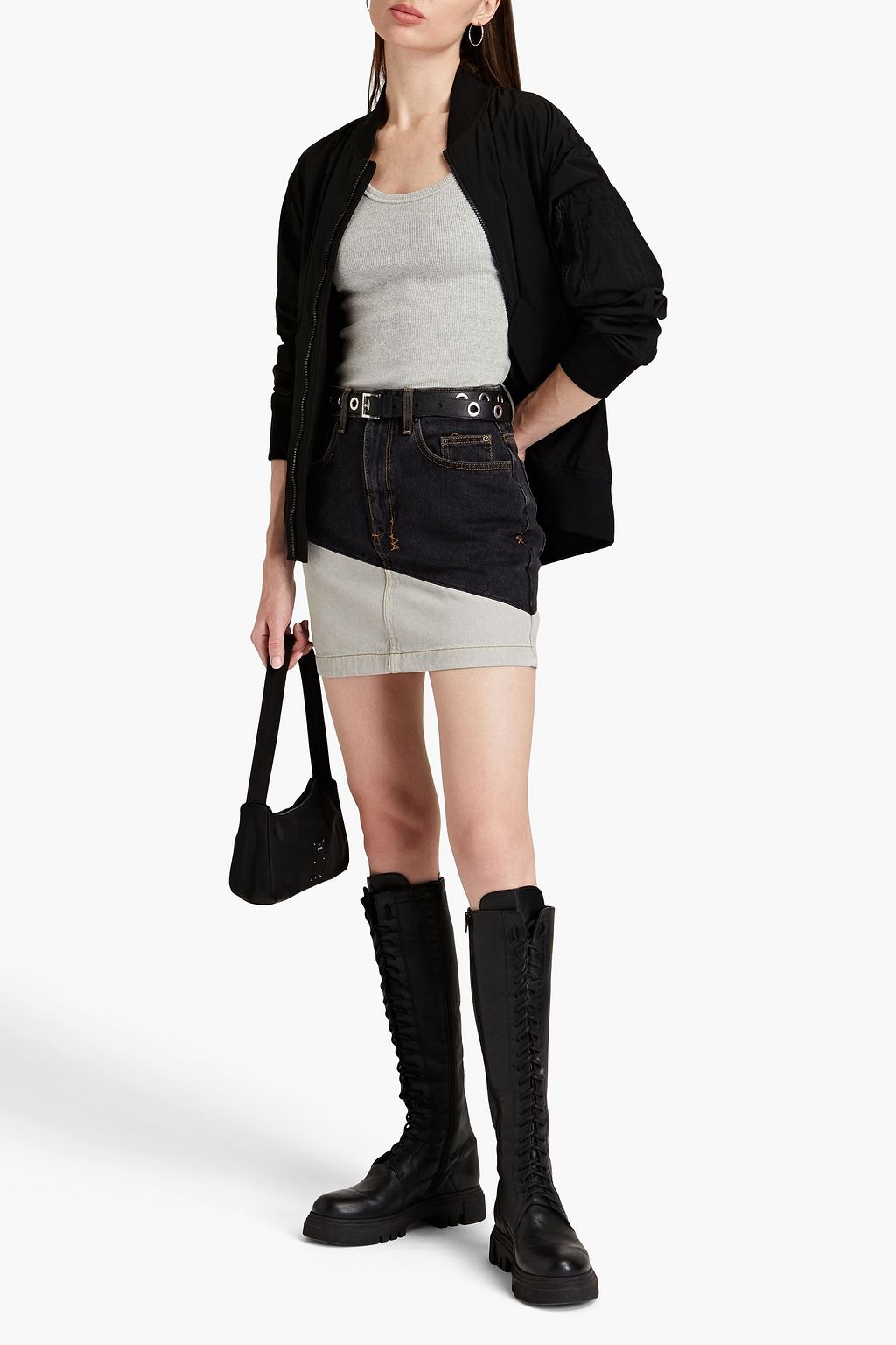 KSUBI Zweifarbiger Minirock aus Denim